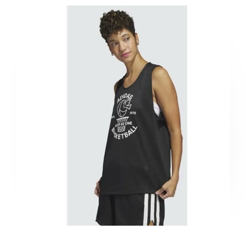 Adidas Black & White Basketball Jersey Retro Size: Medium